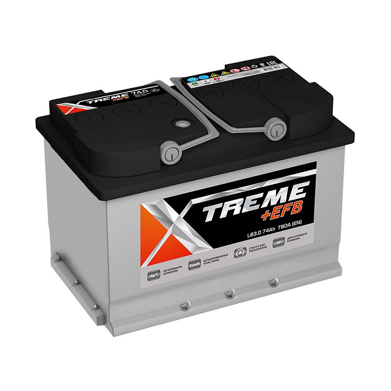 Аккумулятор 6СТ-74.0 обр. низк. XTREME+EFB