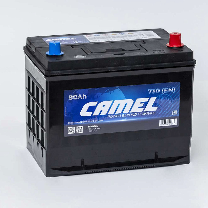 Аккумулятор 6СТ-80 Ah(0)(105D26L) Asia CAMEL