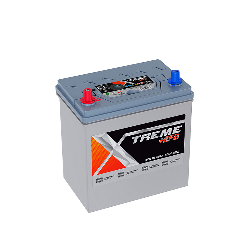Аккумулятор 6СТ-45 пр.(50В19R) XTREME +EFB